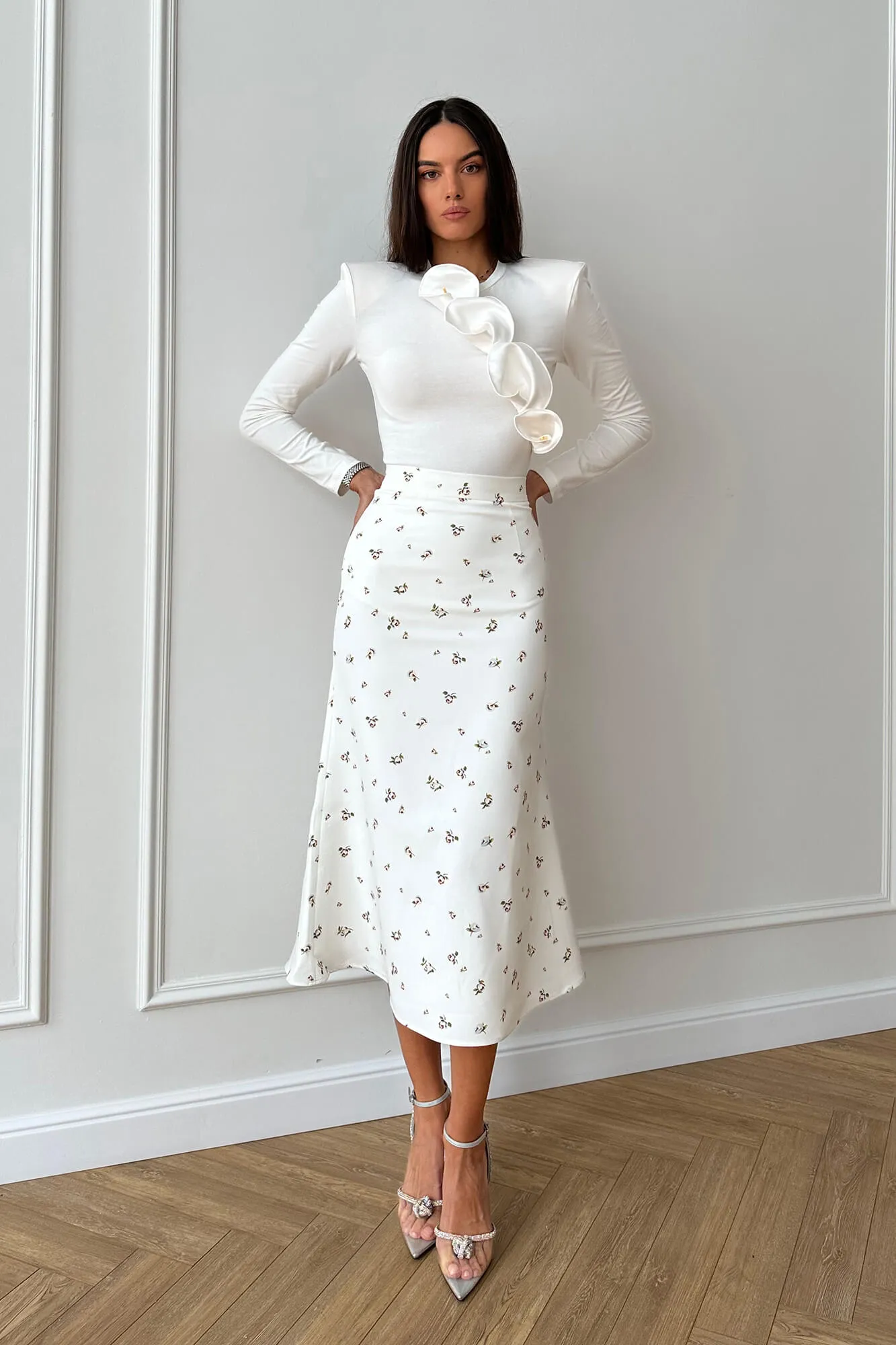 Юбка "годе" с принтом