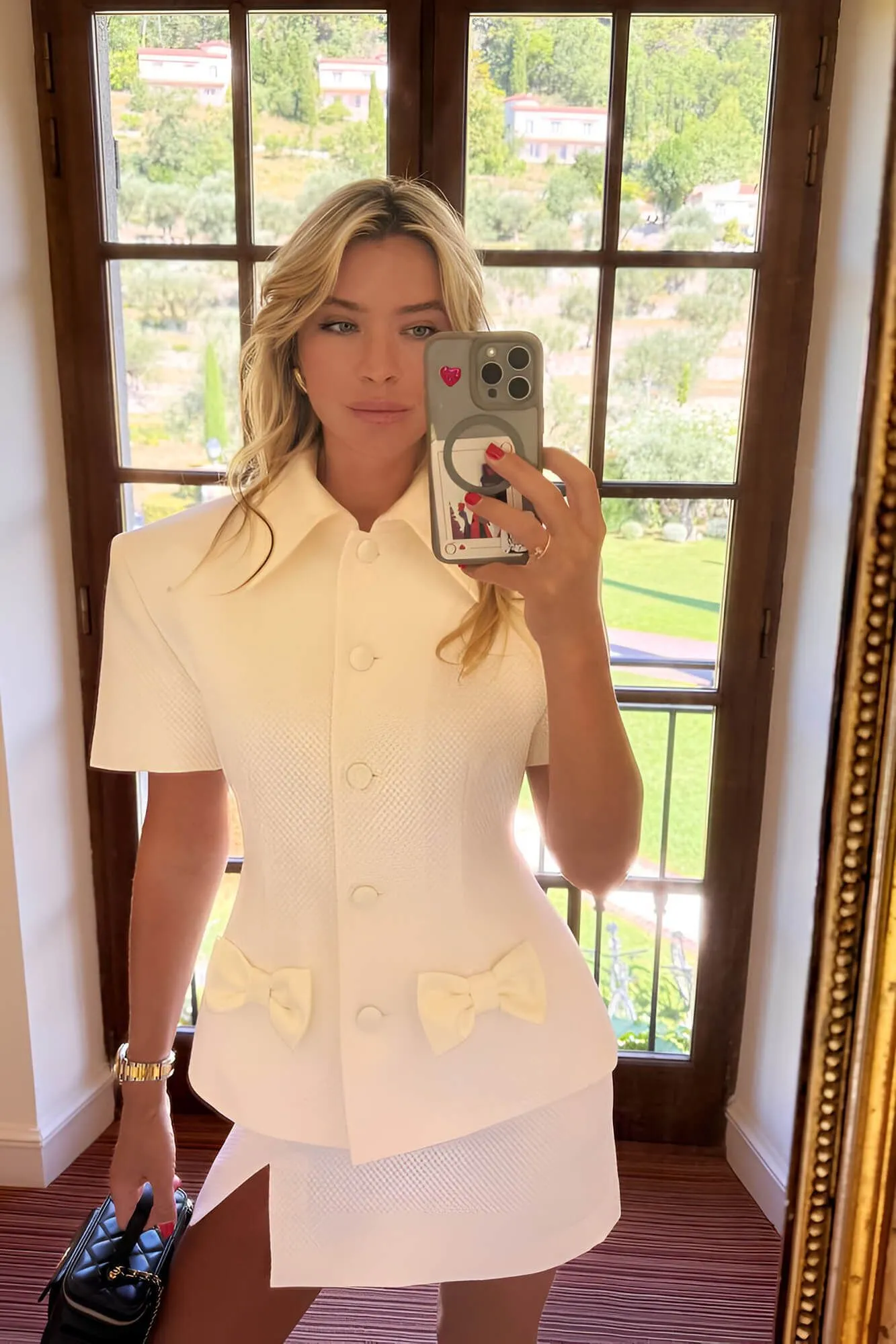 Жакет с коротким рукавом и бантами