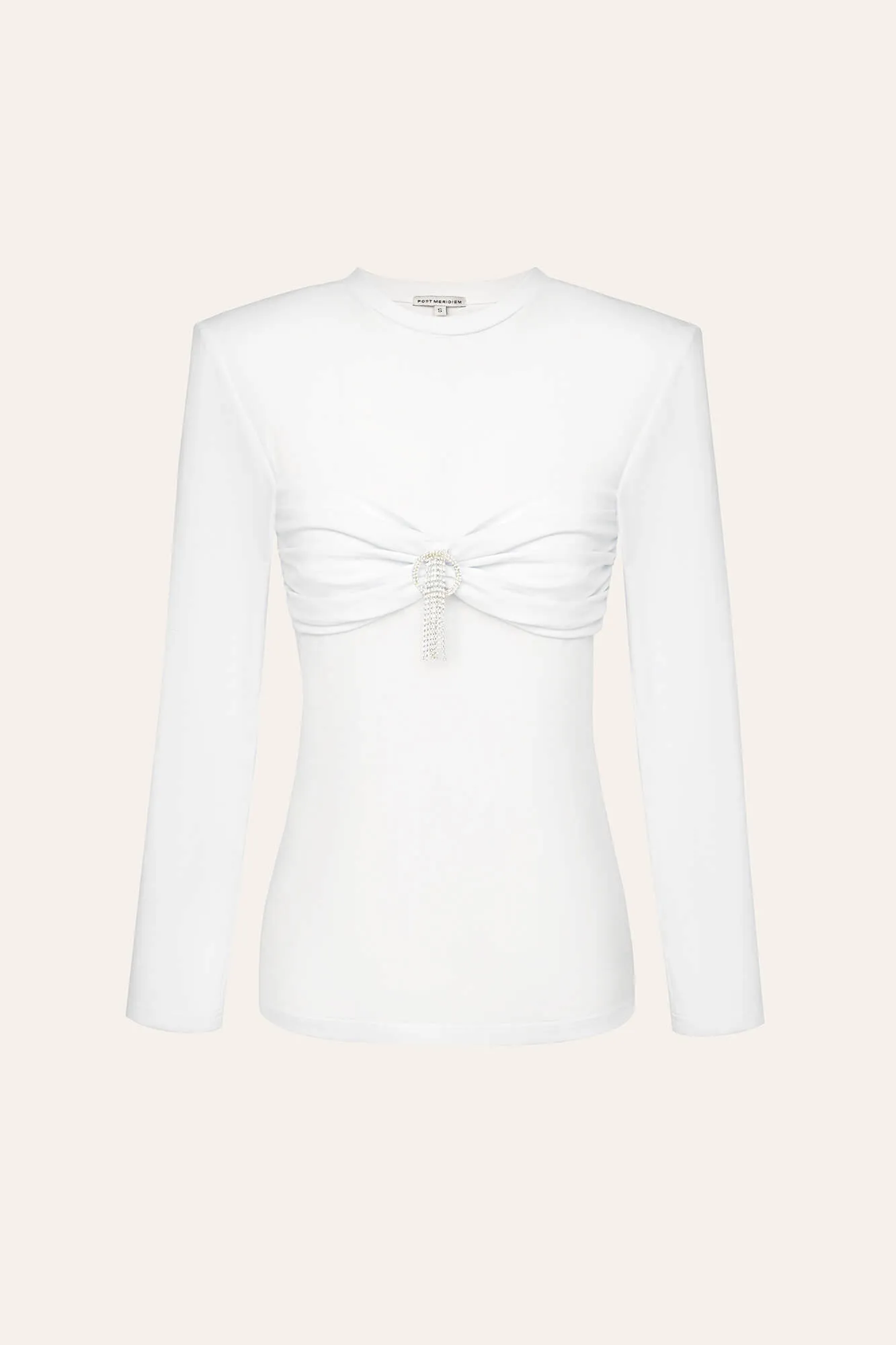 Лонгслив из трикотажа со сборкой на груди