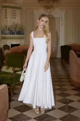 «Clarté» платье-миди расшитое пайетками и бисером