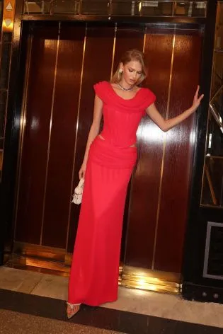 Юбка - макси из шифона с драпировкой