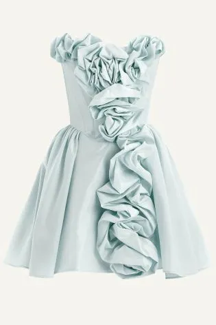 Платье-мини на корсетной основе с декоративной сборкой