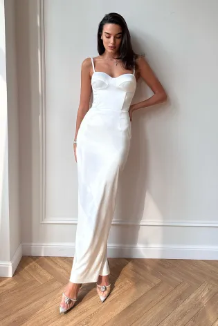 Платье-бюстье в длине макси с открытой спиной