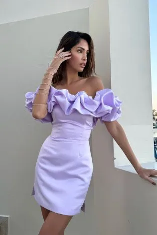 Платье-мини со сборкой "Безе"