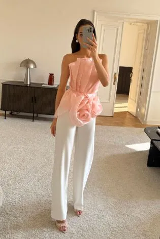 Брюки прямого кроя без пояса