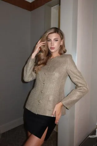 Жакет однобортный без воротника