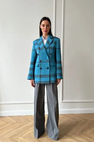 Пальто укороченное двубортное 