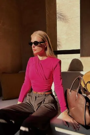 Боди из трикотажа с драпировкой