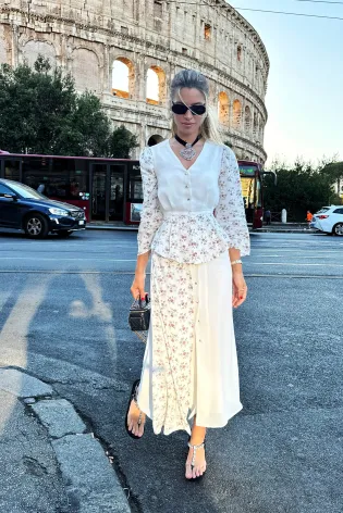 Топ с длинным рукавом на пуговицах