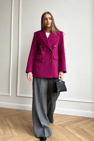 Пальто укороченное двубортное 