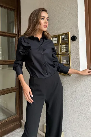 Рубашка с декором "роза"