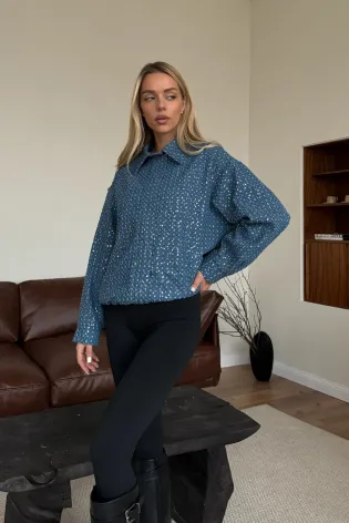 Куртка бомбер из джинсы