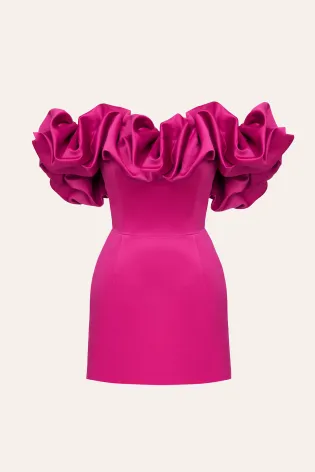 Платье-мини со сборкой "Безе"