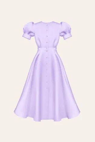 Платье в длине миди на пуговицах с пышной юбкой