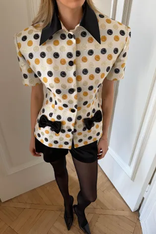 Жакет с коротким рукавом и бантами