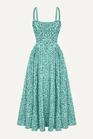 Платье-миди на рельефном корсете