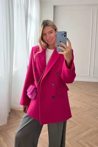 Пальто укороченное двубортное 