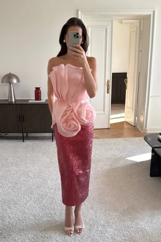 Юбка-макси прямая из жаккарда