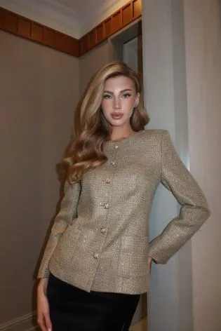 Жакет однобортный без воротника