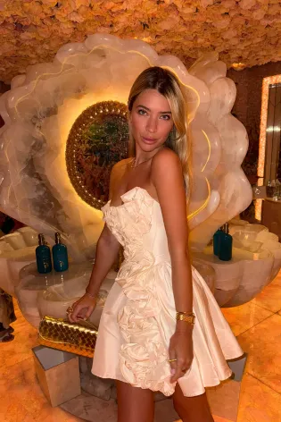 Платье-мини на корсетной основе с декоративной сборкой