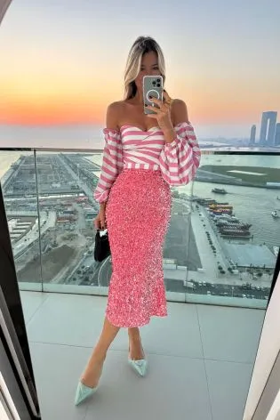 Юбка "годе" из бархата с пайетками