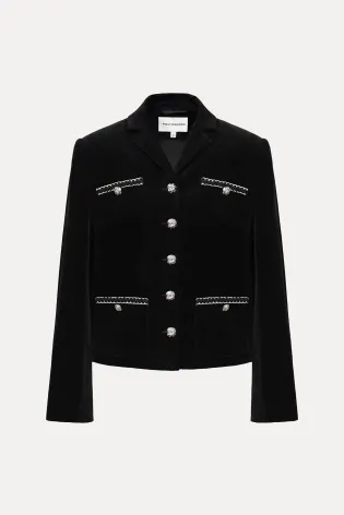 Жакет однобортный из бархата