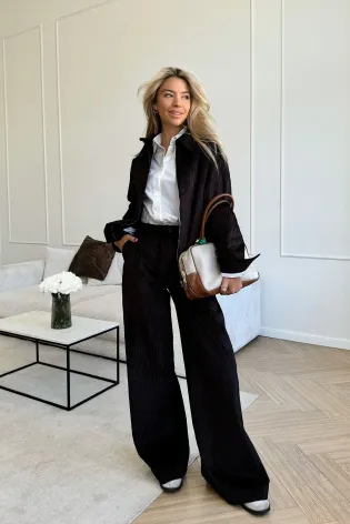 Брюки широкие из вельвета