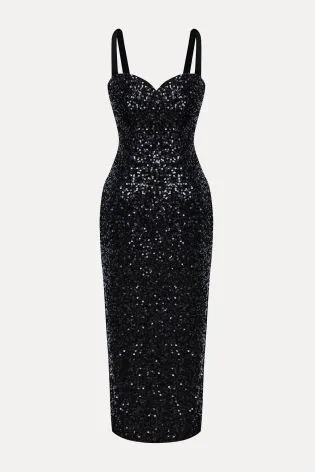 Платье-миди на корсетной основе с фигурным вырезом