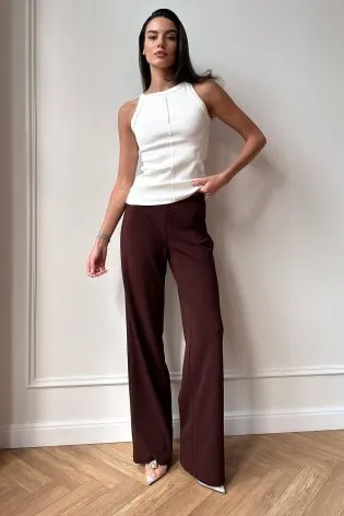 Брюки прямого кроя без пояса