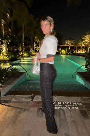 Брюки широкие с цельнокроеным поясом