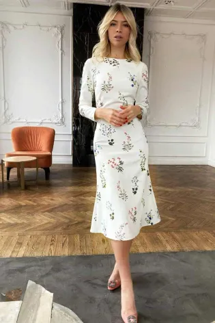 Платье из вискозы с принтом цветы