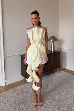 Топ - корсет с декором листья и воланами