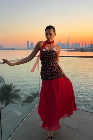 Юбка-миди асимметричная из шифона