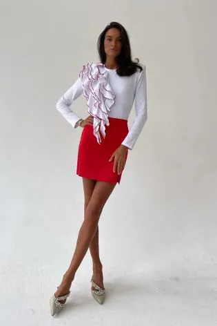 Боди из трикотажа с рюшами