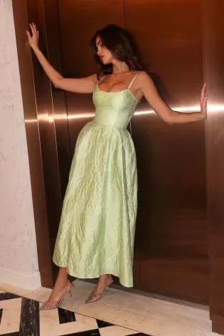 Платье-бюстье на фигурном корсете из жаккарда