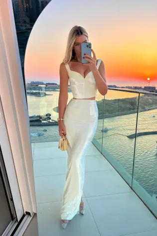 Юбка макси с разрезом