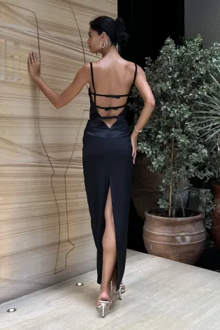 Платье-бюстье в длине макси с открытой спиной