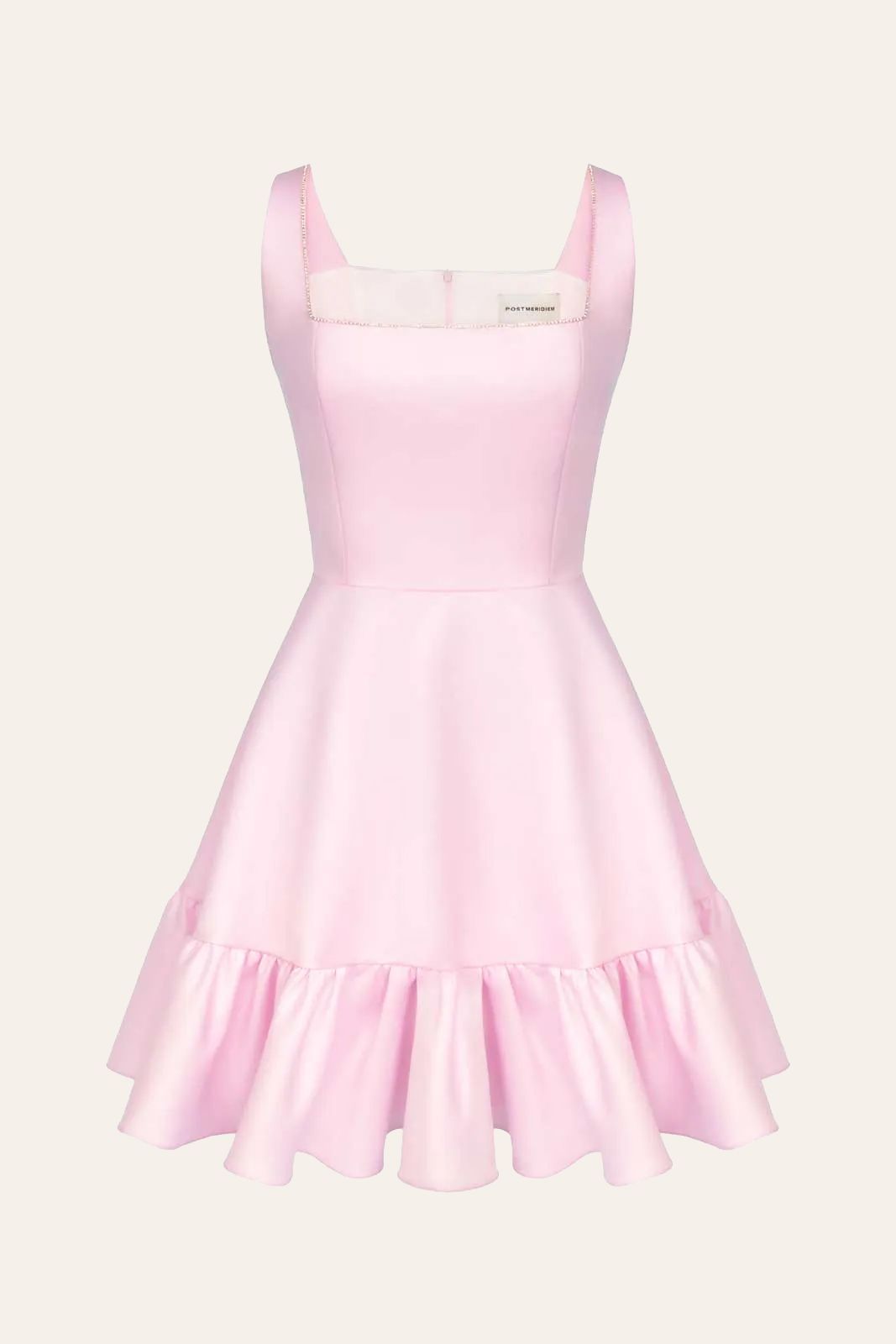 Платье мини на бретелях с воланом по низу 21200₽