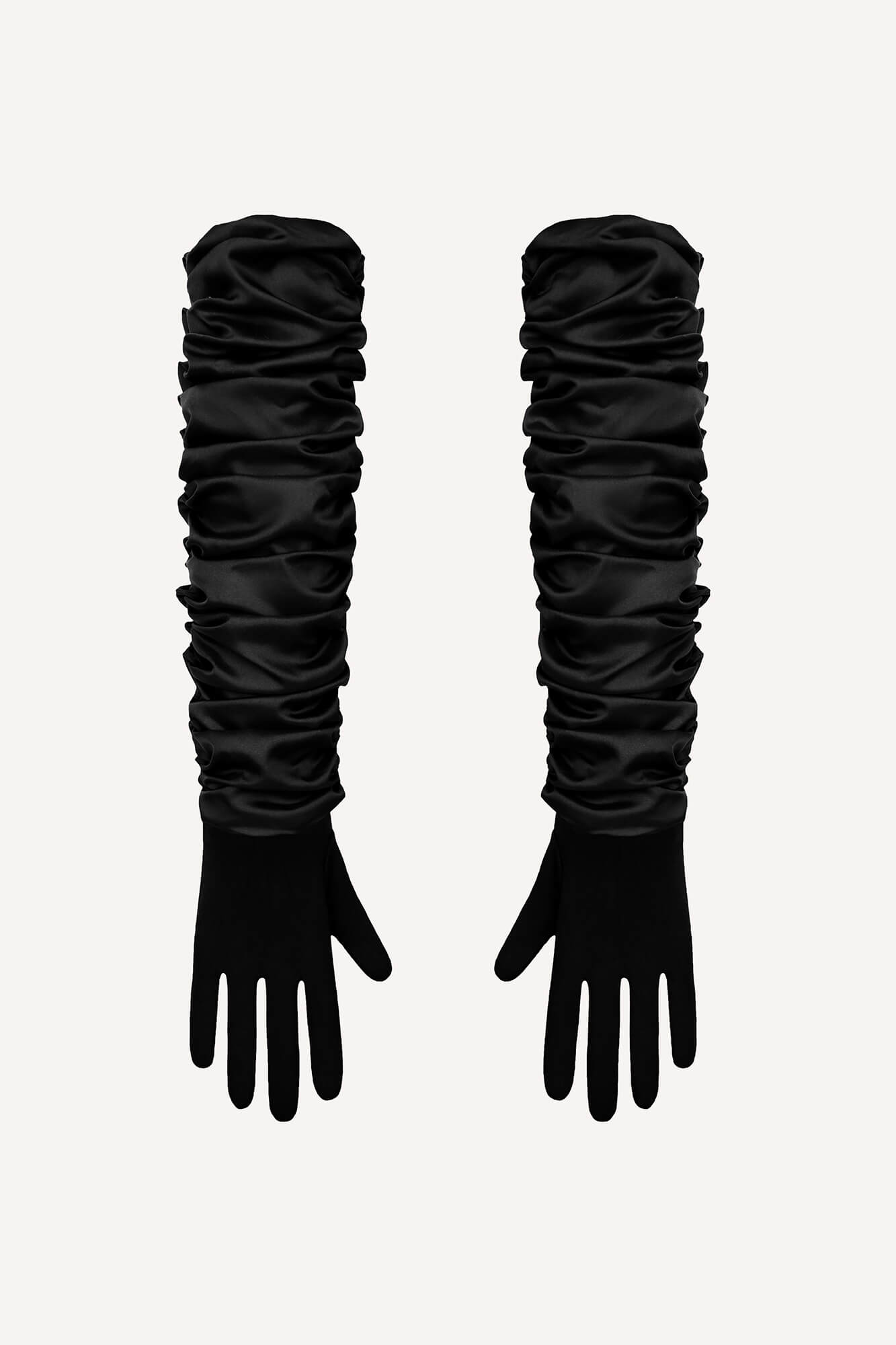 

Перчатки с драпировкой, Черный, Перчатки с драпировкой
