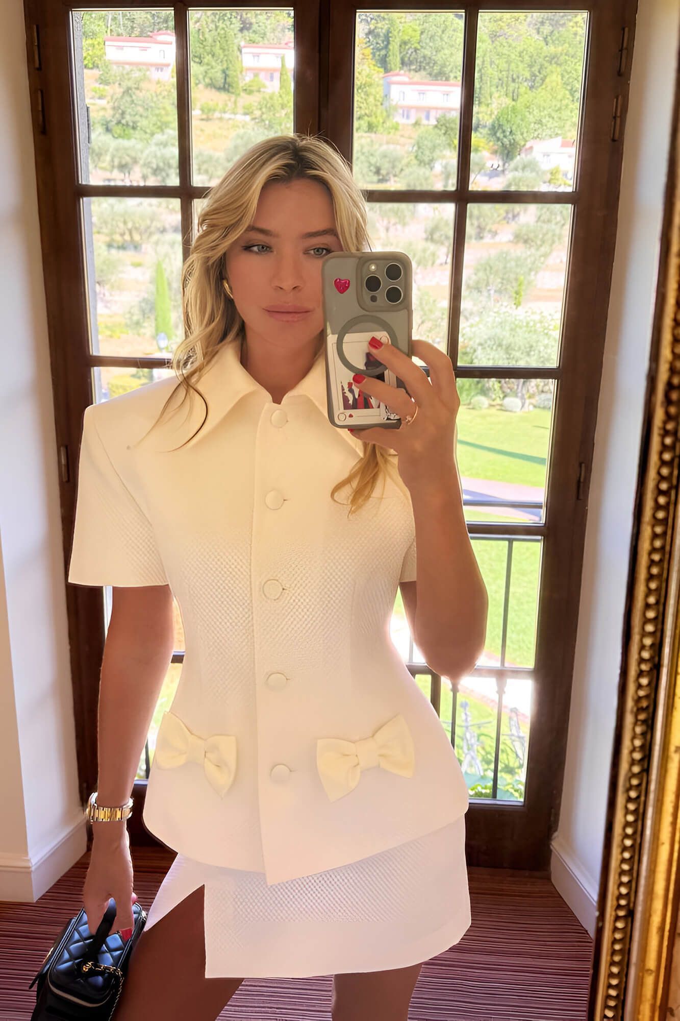 

Жакет с коротким рукавом и бантами, Молочный, Жакет с коротким рукавом и бантами