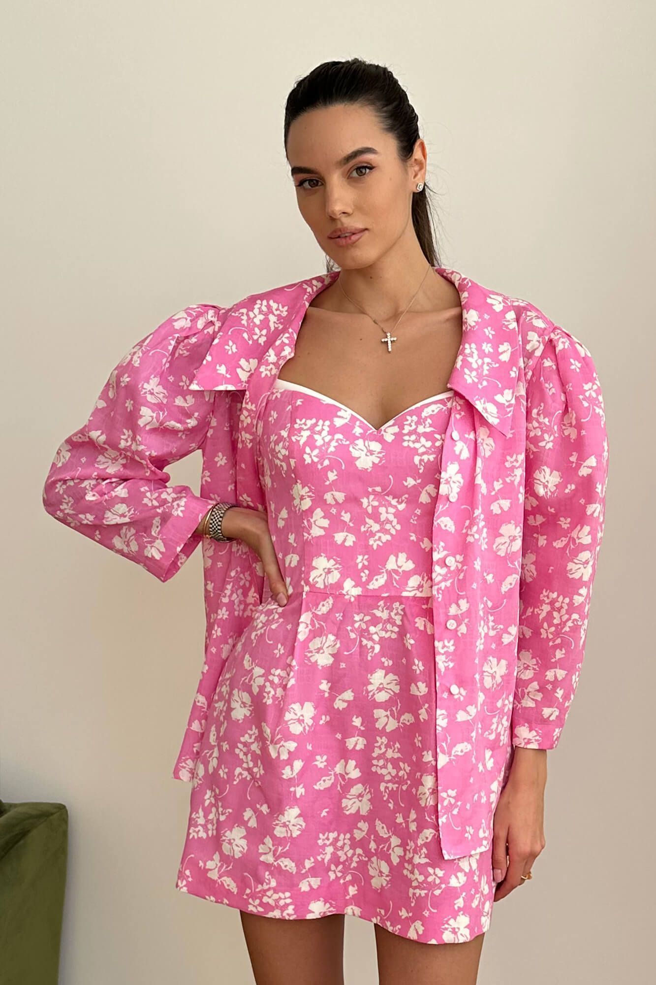 Рубашка из хлопка с пышным рукавом 14100₽