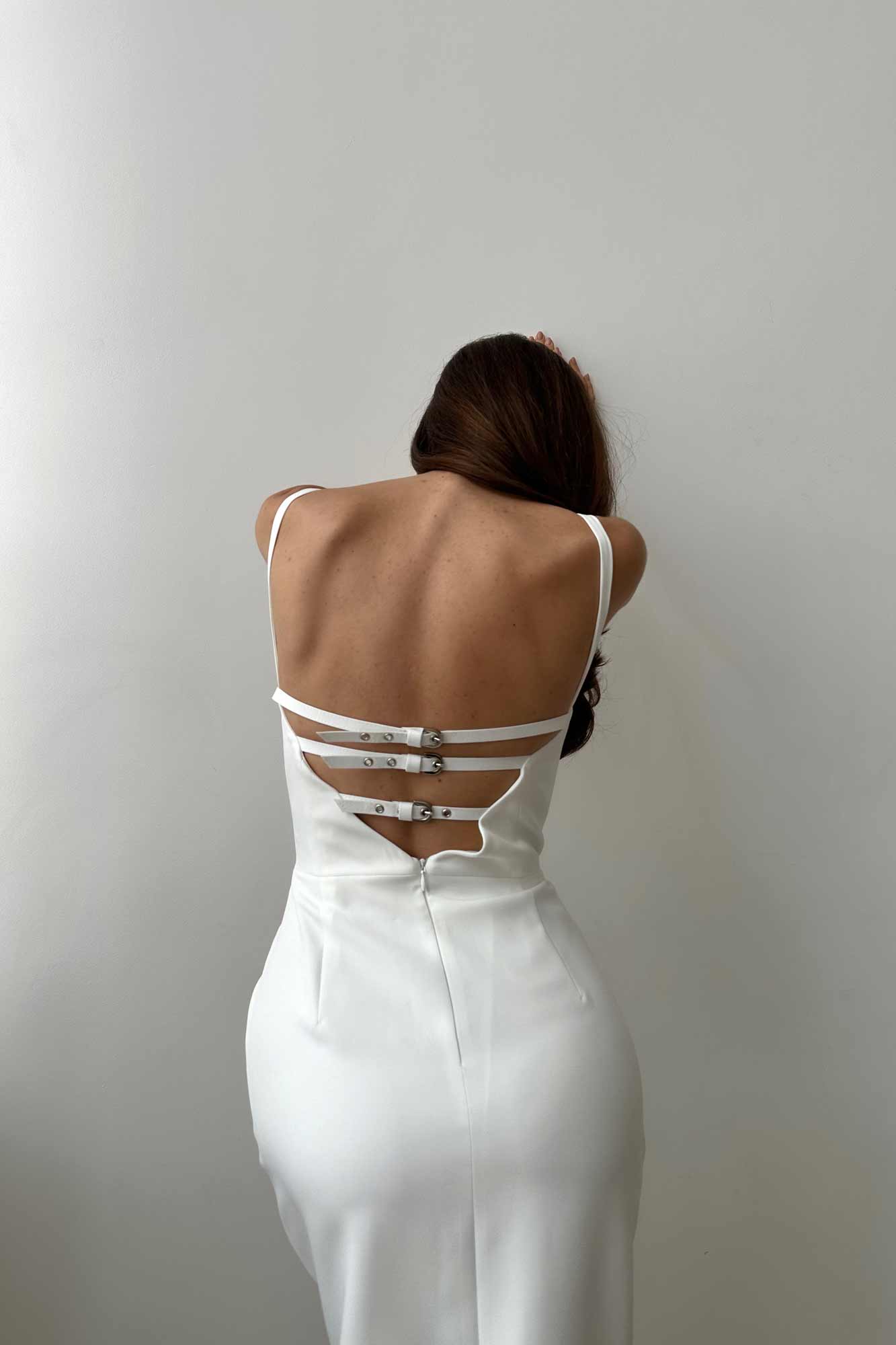 Платье-бюстье в длине миди с ремешками на спине Post Meridiem 00002746