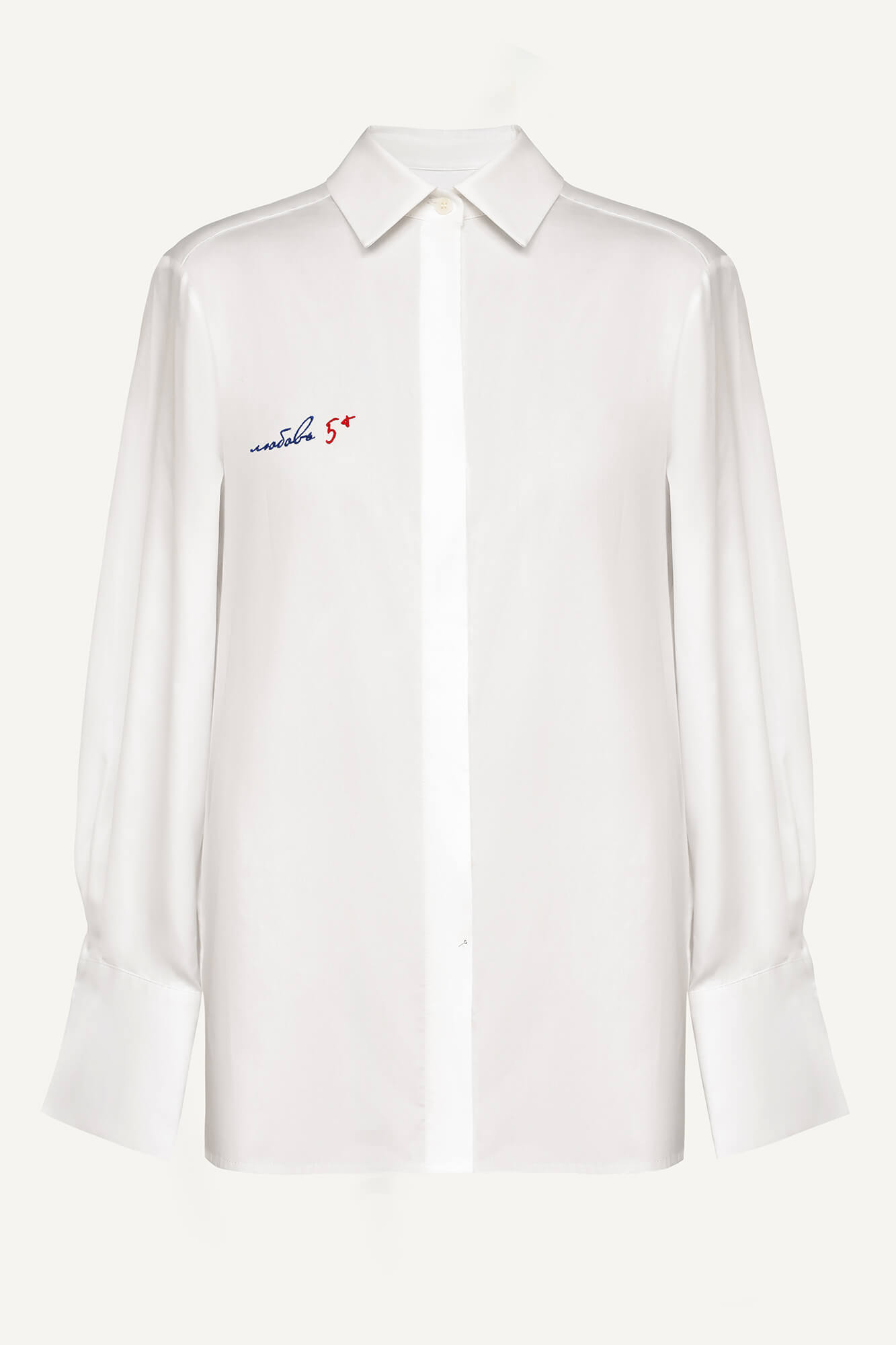 Рубашка свободного кроя с вышивкой