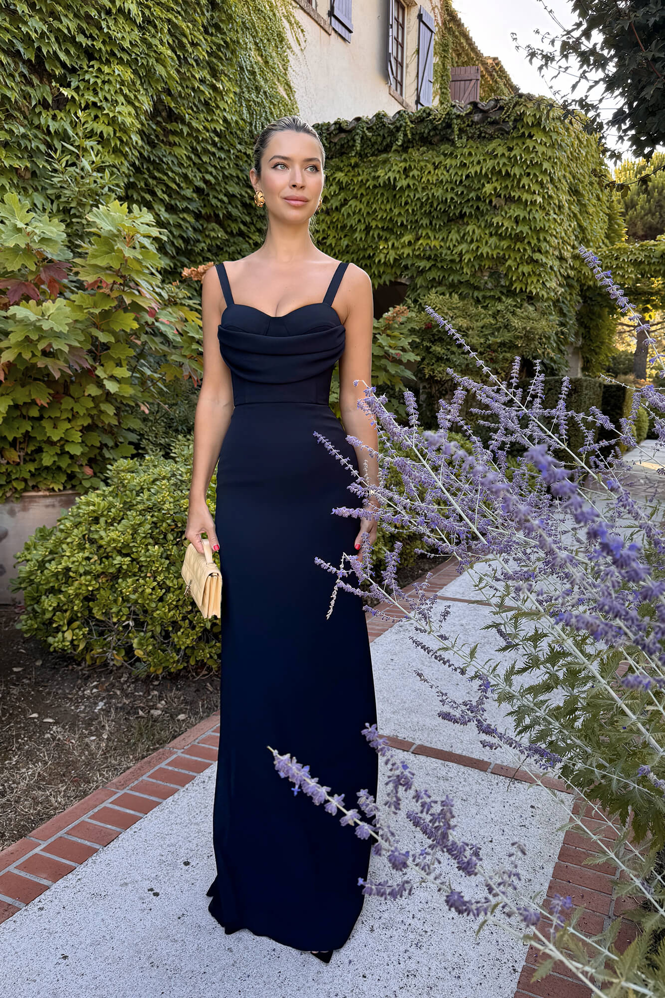 

Платье - макси со сборкой на лифе, Черный, Платье - макси со сборкой на лифе