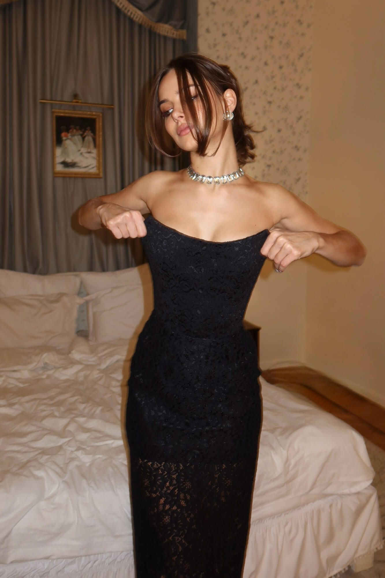 

Боди из кружева на рельефном корсете, Черный, Боди из кружева на рельефном корсете