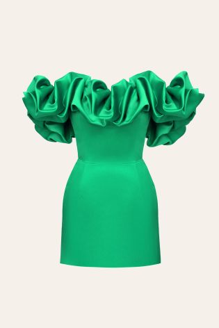 Платье-мини со сборкой "Безе"