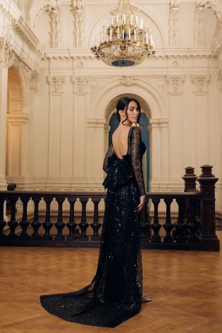 Платье - макси с бантом и открытой спиной