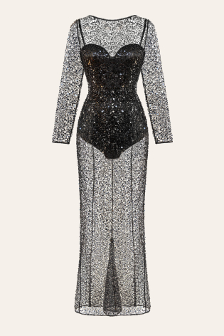 Платье - макси с бантом и открытой спиной