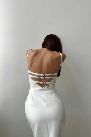 Платье-бюстье в длине миди с ремешками на спине
