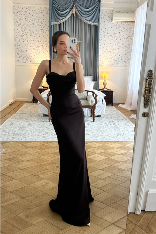 Платье - макси со сборкой на лифе